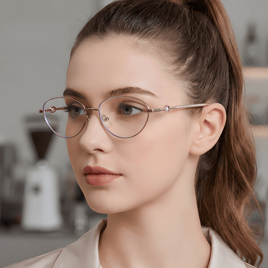 Women's Retro Metal Round Glasses Frames