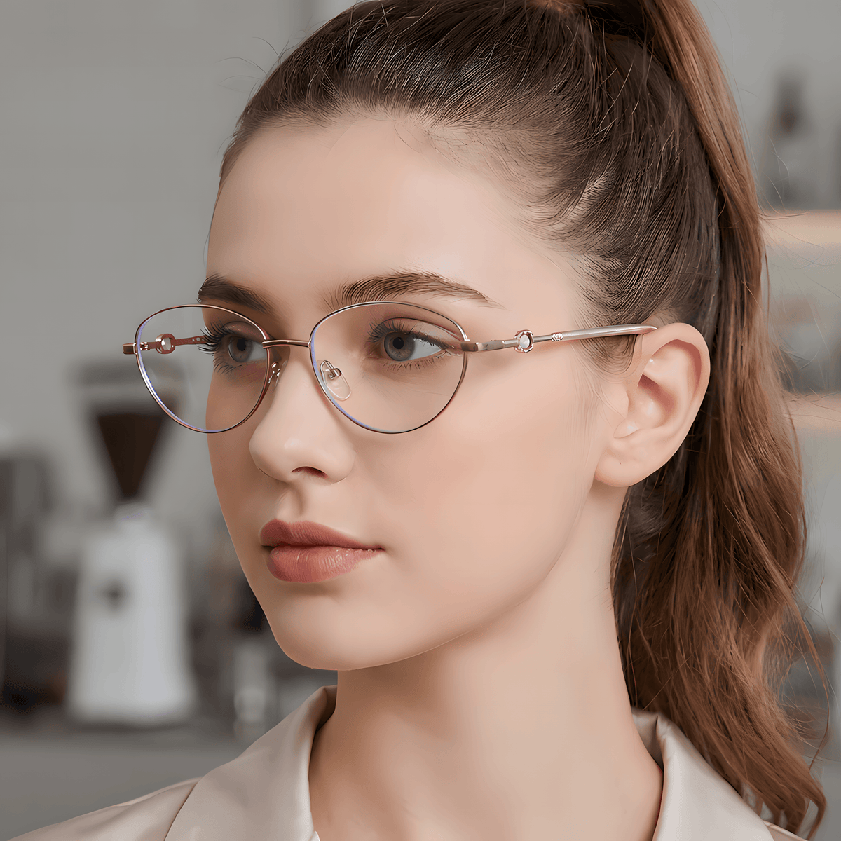 Women's Retro Metal Round Glasses Frames