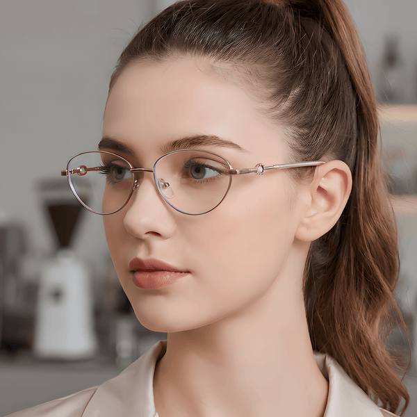 Women's Retro Metal Round Glasses Frames