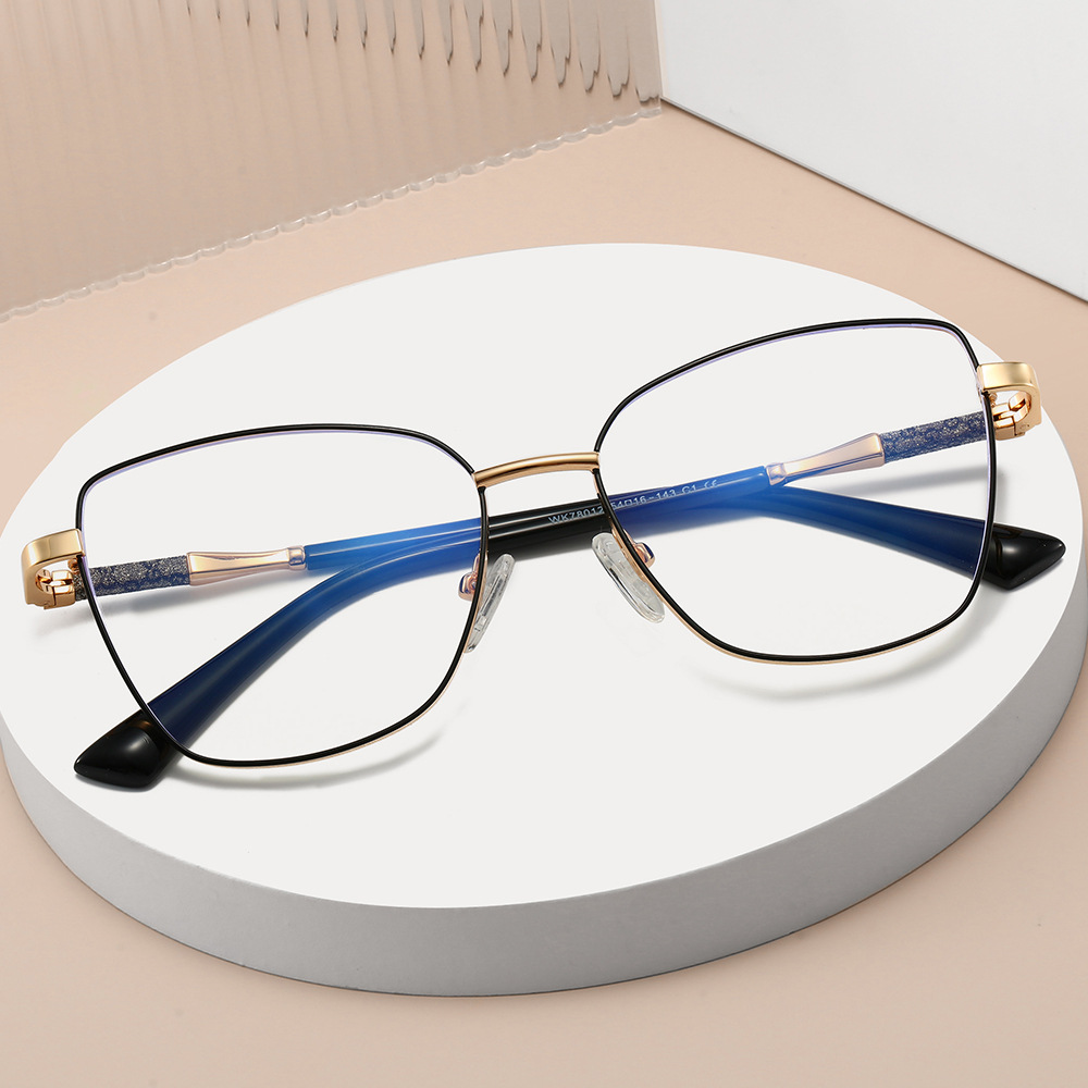 Oversized Vintage Square Metal Alloy Eyeglasses Frame - Full Rim Unisex Classic Geometric Lightweight 24.8g