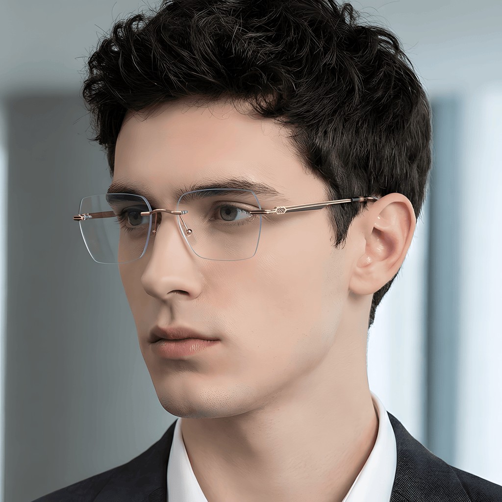 Men's Ultra-Light Rimless Glasses Frames