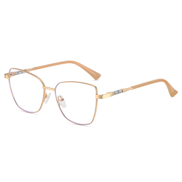 Oversized Vintage Square Metal Alloy Eyeglasses Frame - Full Rim Unisex Classic Geometric Lightweight 24.8g