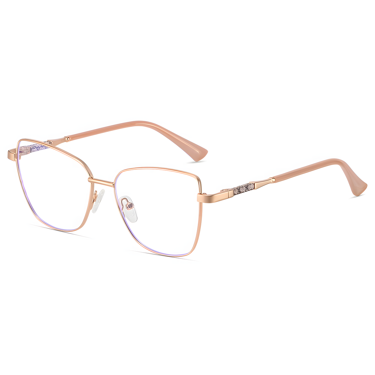 Oversized Vintage Square Metal Alloy Eyeglasses Frame - Full Rim Unisex Classic Geometric Lightweight 24.8g