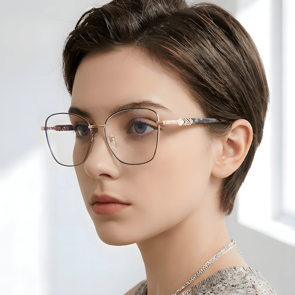 Women's Metal Cat-Eye Glasses Frames