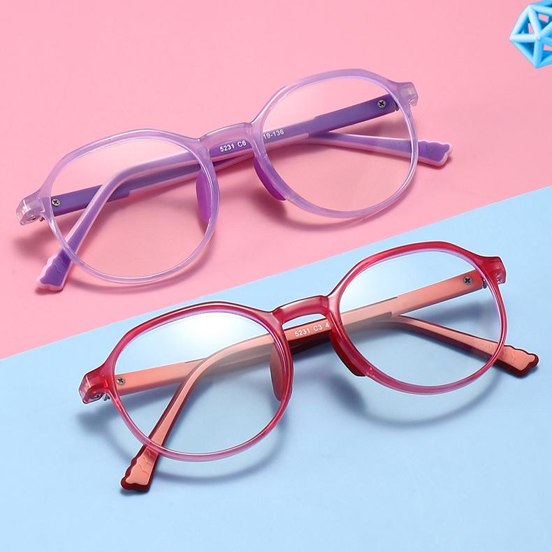 TR90 Student Protective Large Frame Glasses |   PC Lens Round Frame for Kids 6-14 |   IRISHARP