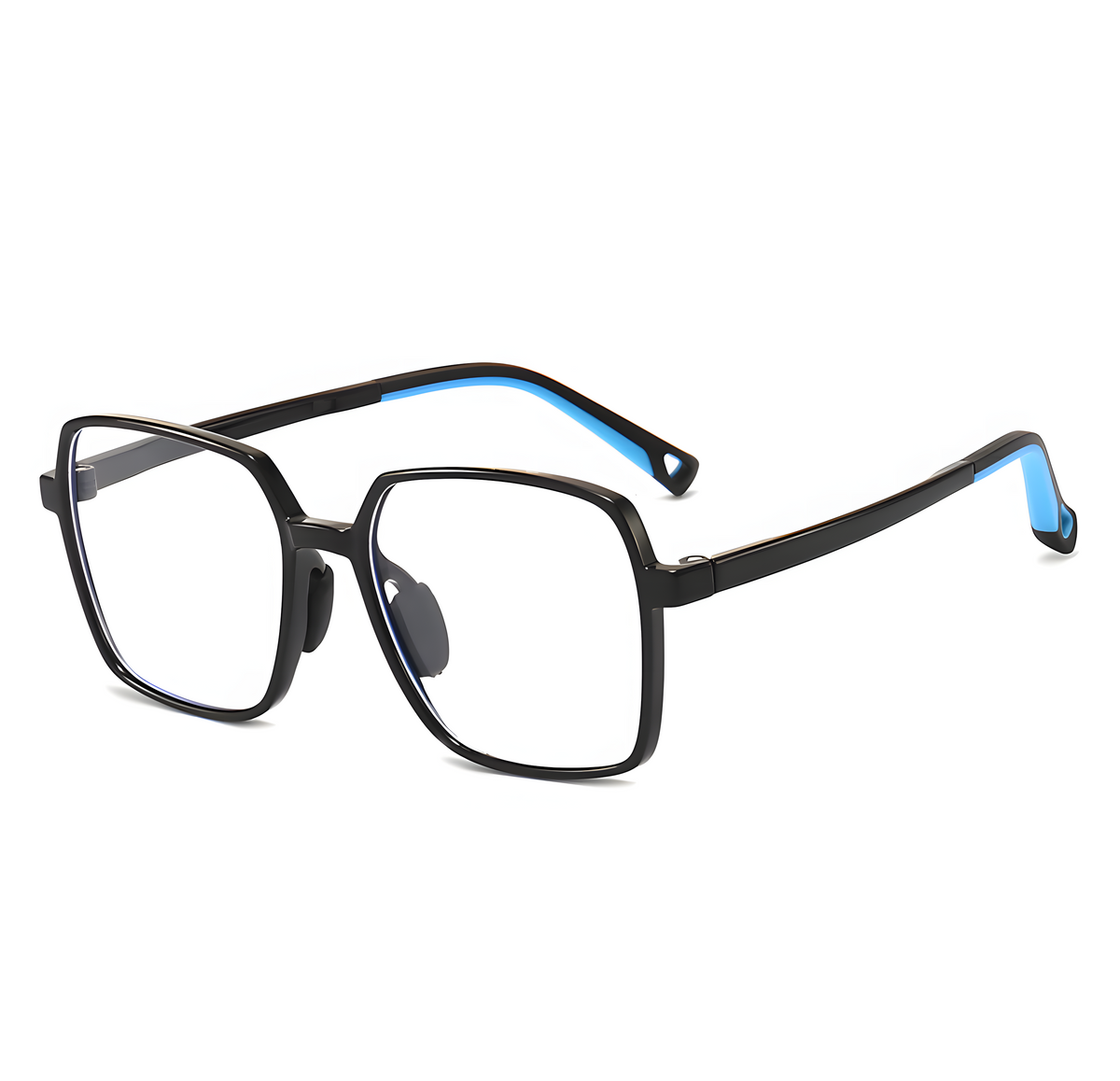 Kids Blue Light Glasses - Geometric Oversized Polygon Frame for Ages 6-12 |   IRISHARP — model view