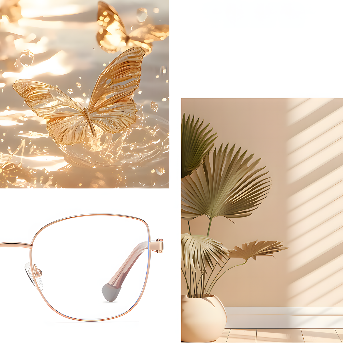 Women's Metal Cat-Eye Glasses Frames