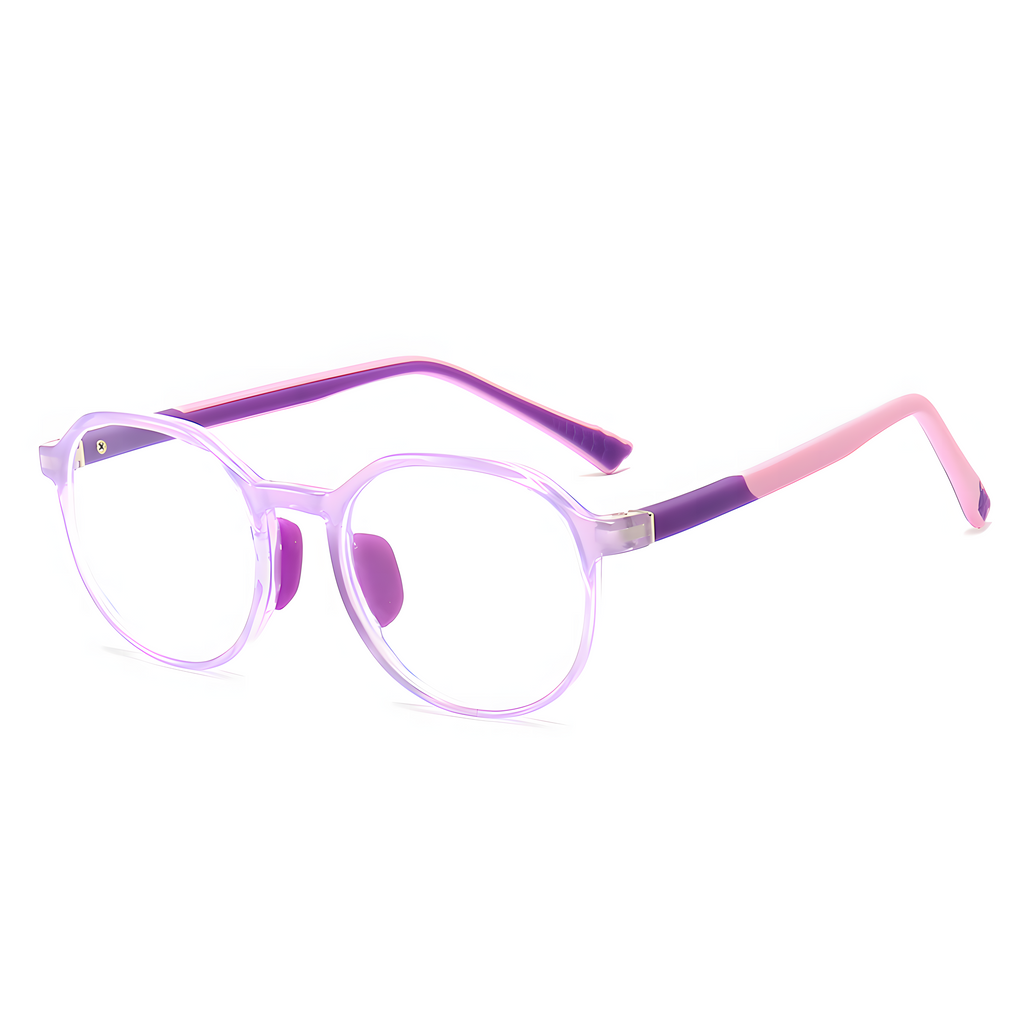 TR90 Student Protective Large Frame Glasses |   PC Lens Round Frame for Kids 6-14 |   IRISHARP