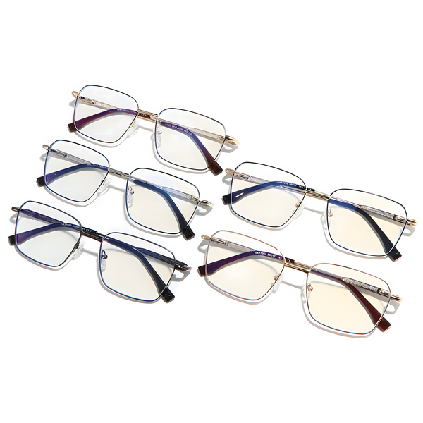 Men's Metal Business Glasses |   Classic Rectangle Frame with Blue Light Filter