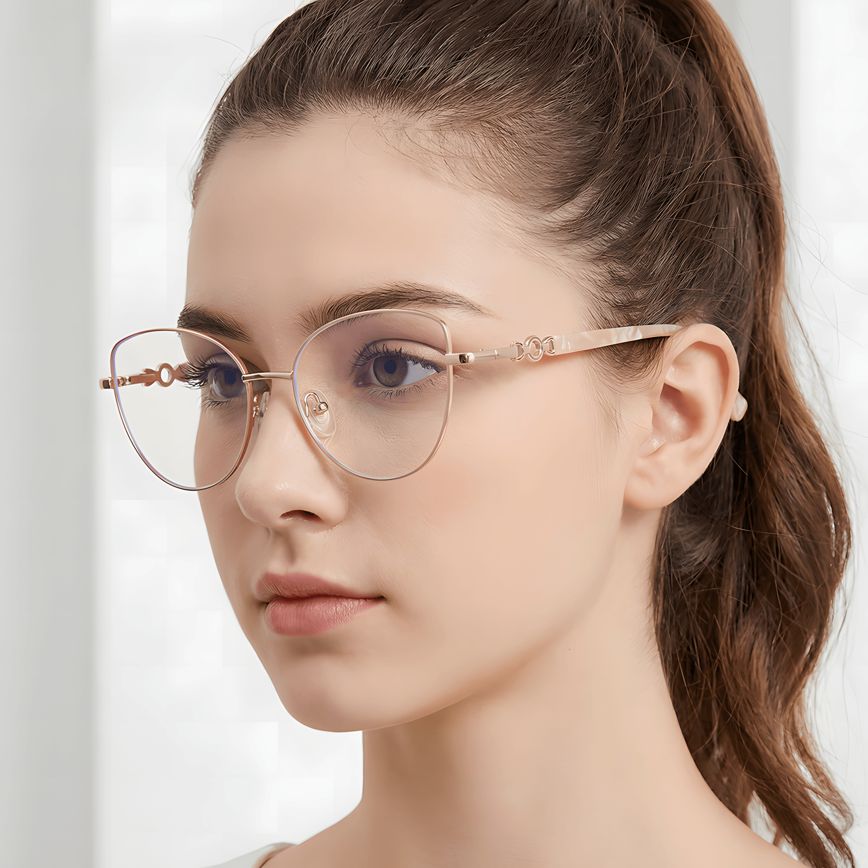 Women's Cat-Eye Metal Glasses Frames Secondary image
