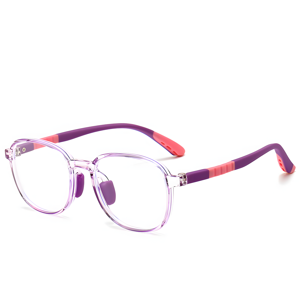 Kids Oval Soft Frame TR90 Glasses |   Flexible Lightweight Prescription Eyewear for Kids Ages 6-14 |   48mm Lens Black Red |   IRISHARP
