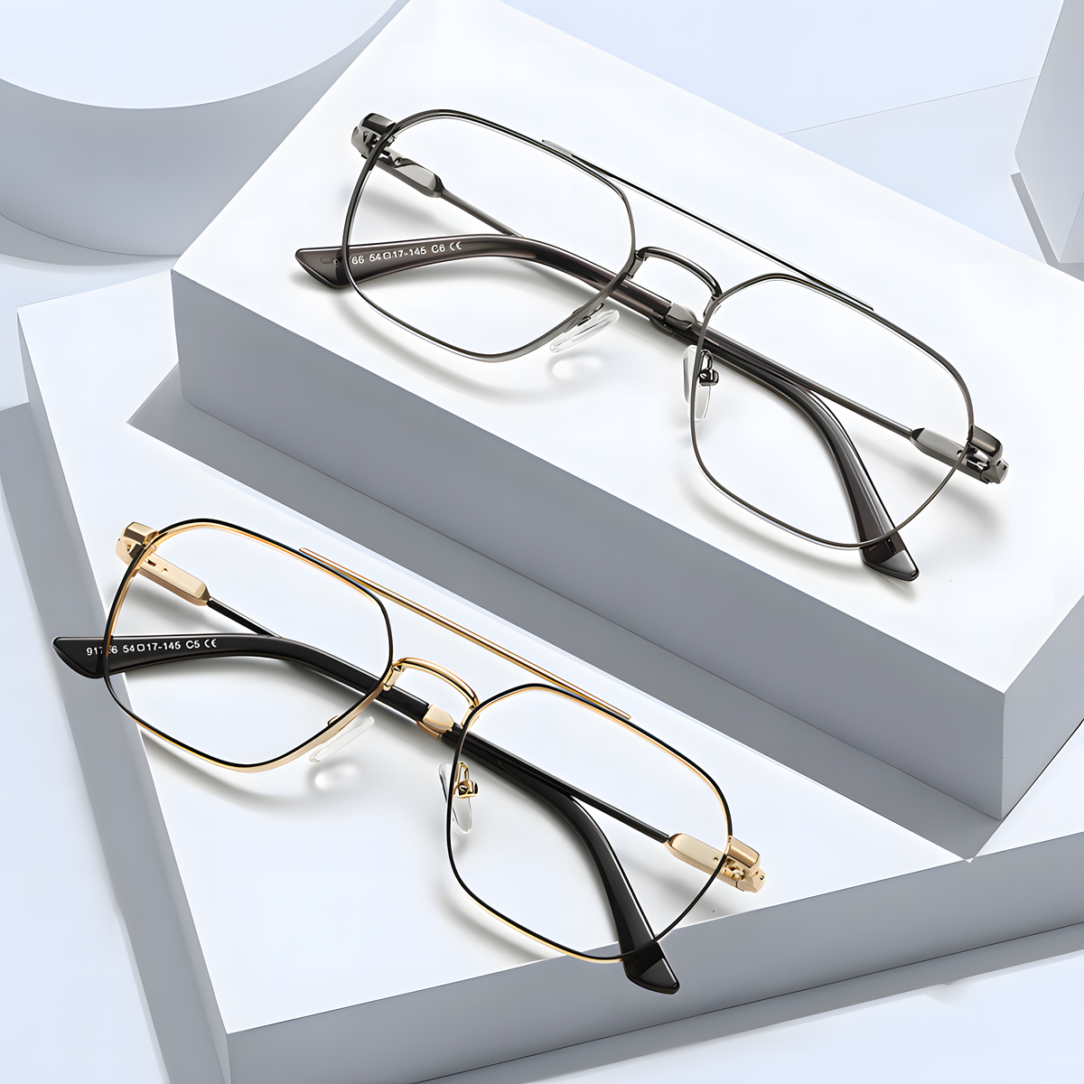 Unisex Metal Full-Rim Prescription Glasses Frames