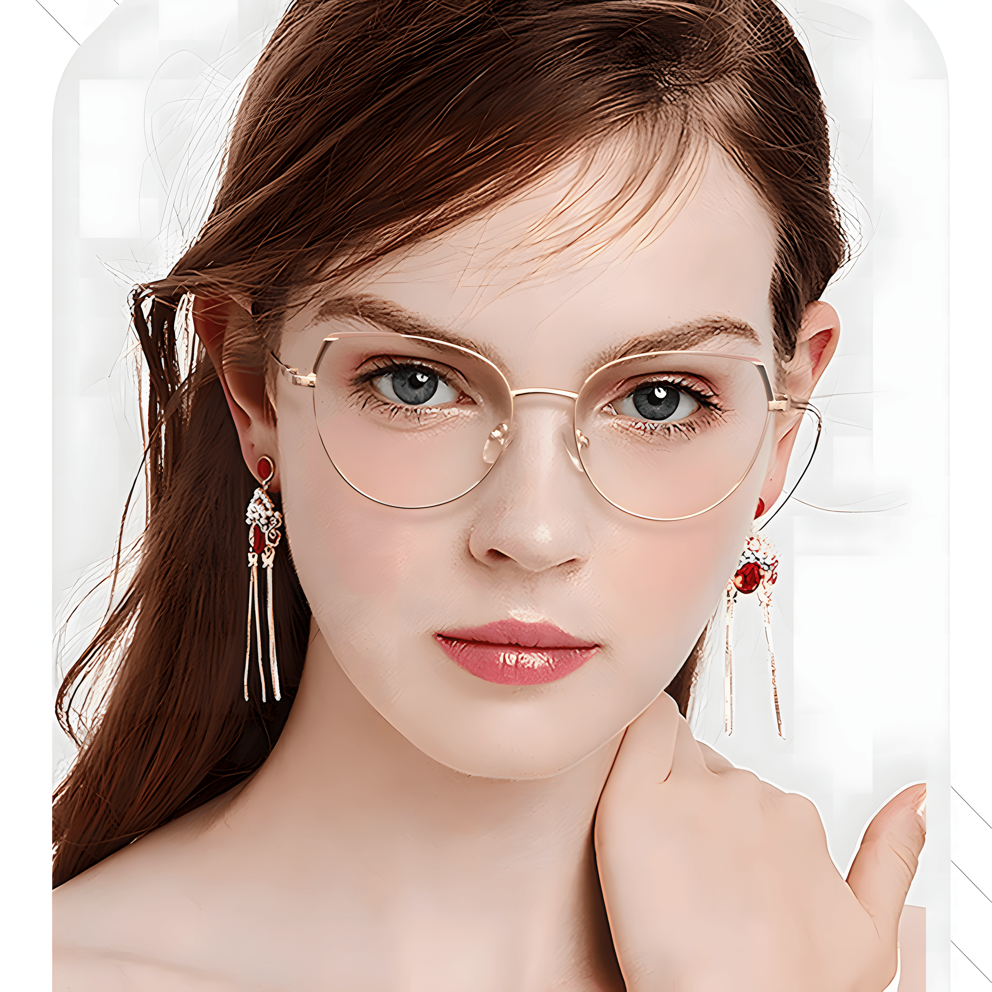 Women's Metal Cat-Eye Glasses Frames Secondary image