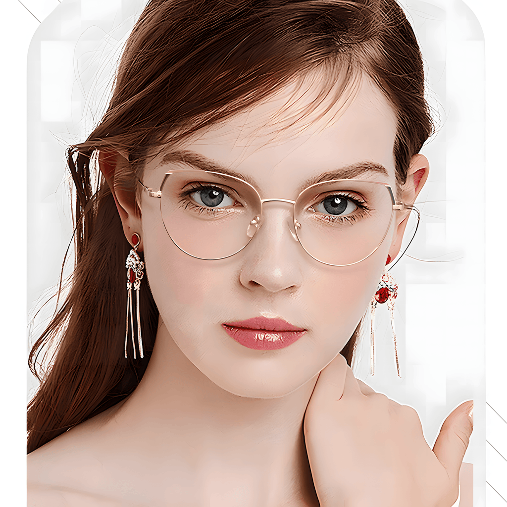 Women's Metal Cat-Eye Glasses Frames