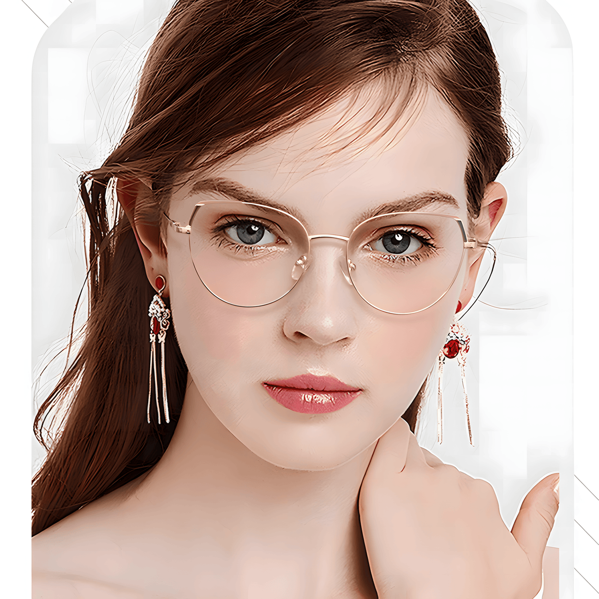 Women's Metal Cat-Eye Glasses Frames