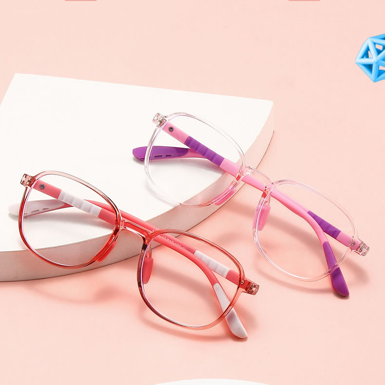 Kids Oval Soft Frame TR90 Glasses |   Flexible Lightweight Prescription Eyewear for Kids Ages 6-14 |   48mm Lens Black Red |   IRISHARP