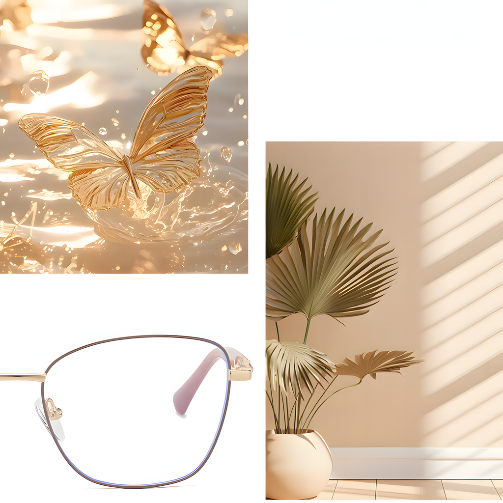 Women's Metal Cat-Eye Glasses Frames