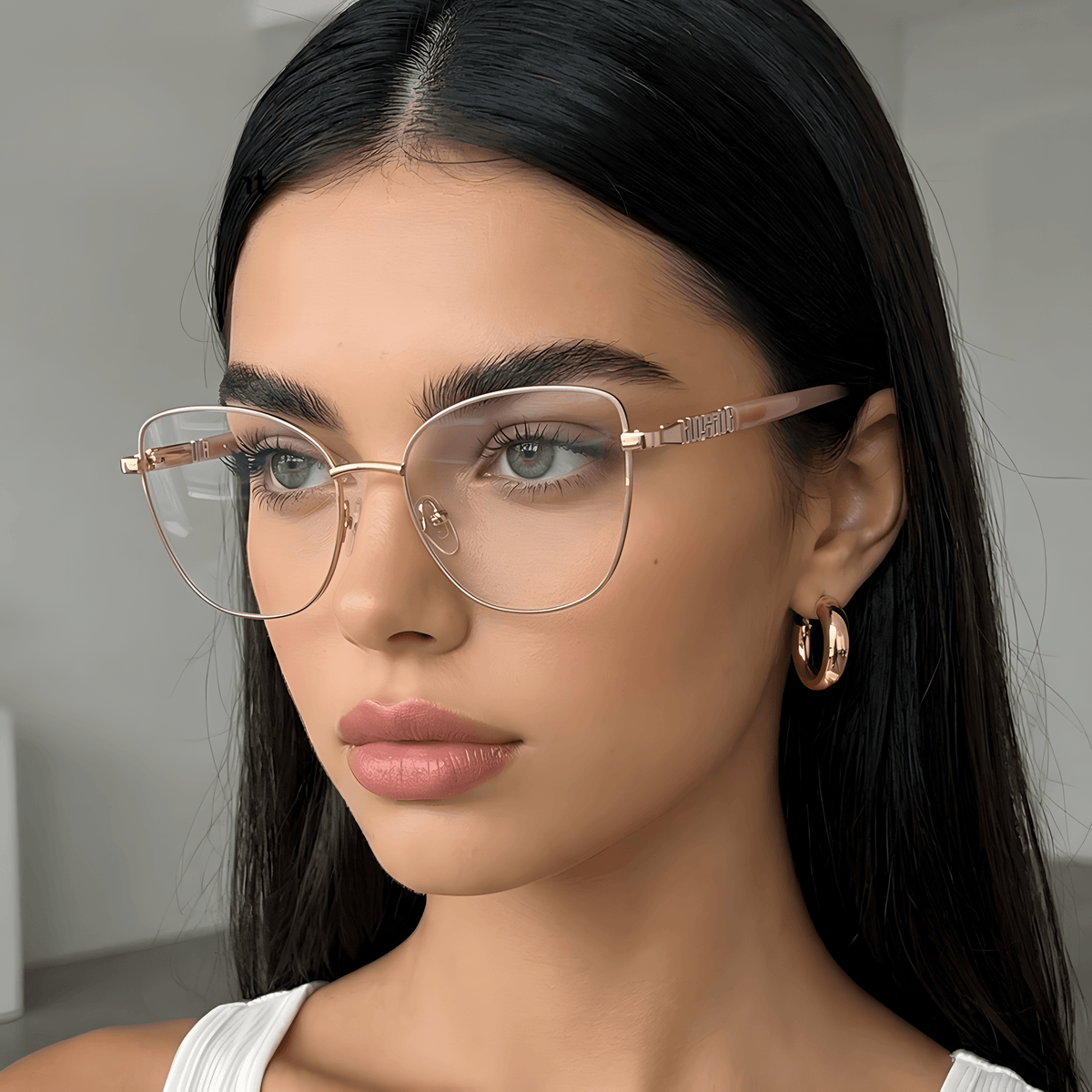Women's Metal Cat-Eye Rx Glasses Frames