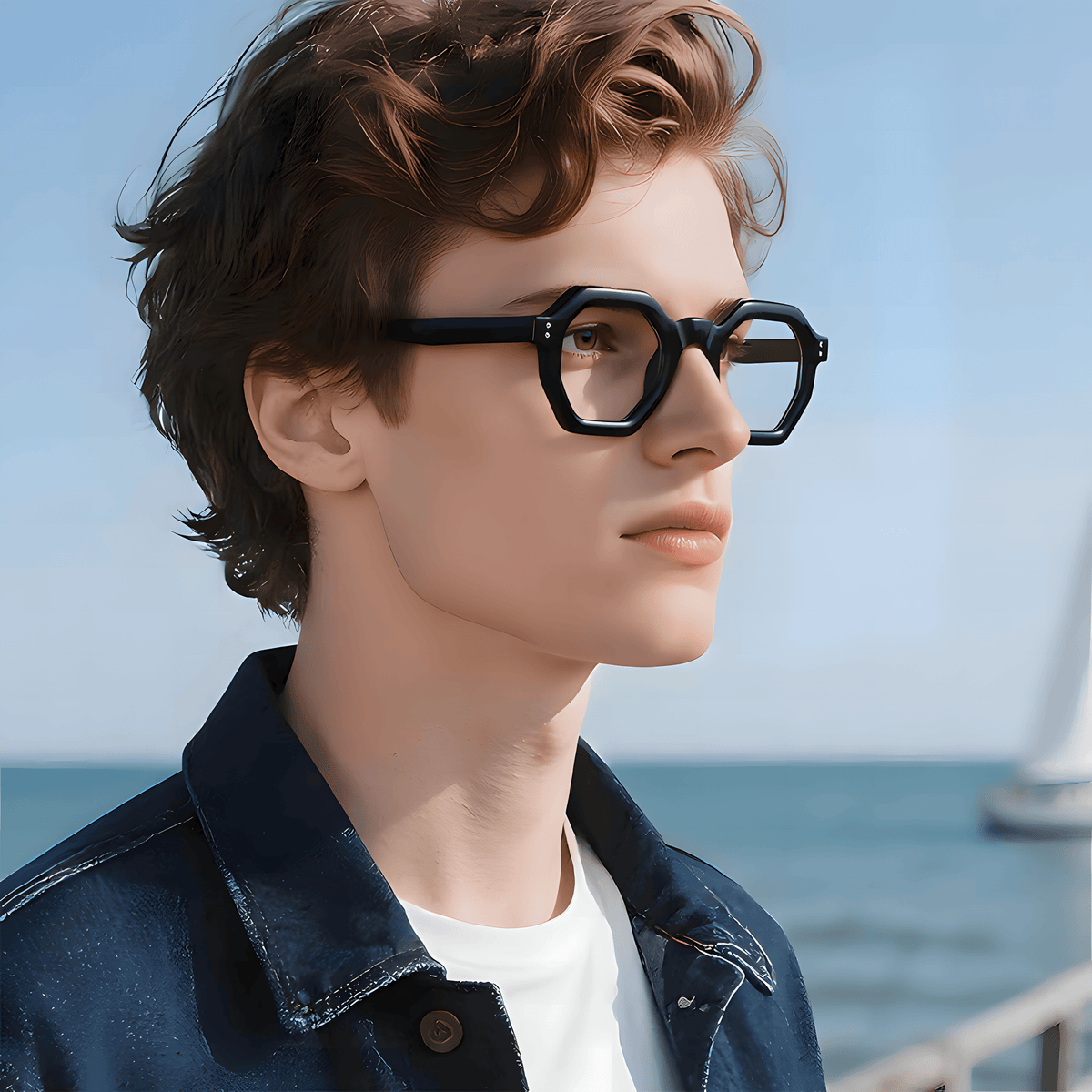 Men's TR90 Hexagon Glasses Frames