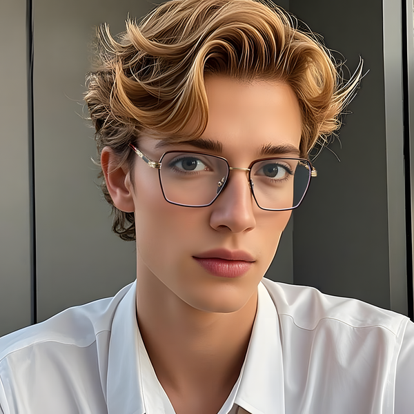 Men's Metal Square Glasses Frames