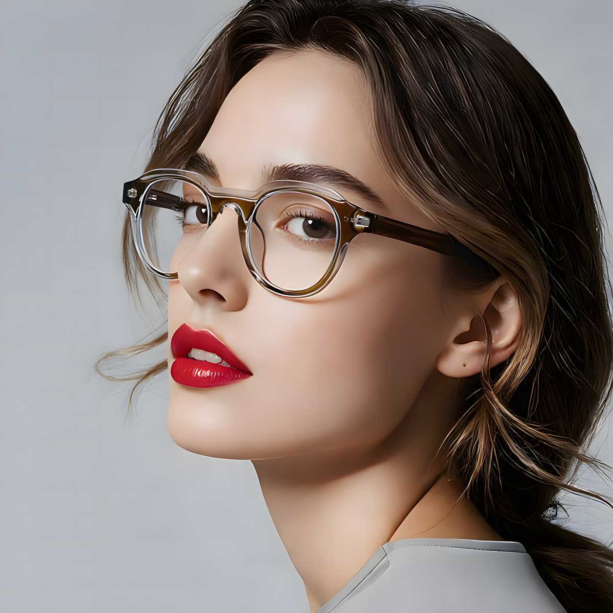 Women's TR90 Acetate Round Glasses Frames