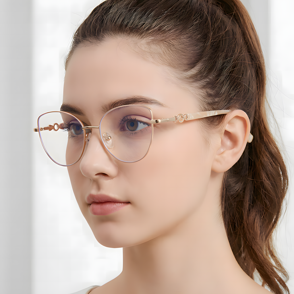 Women's Retro Metal Cat-Eye Glasses Frames