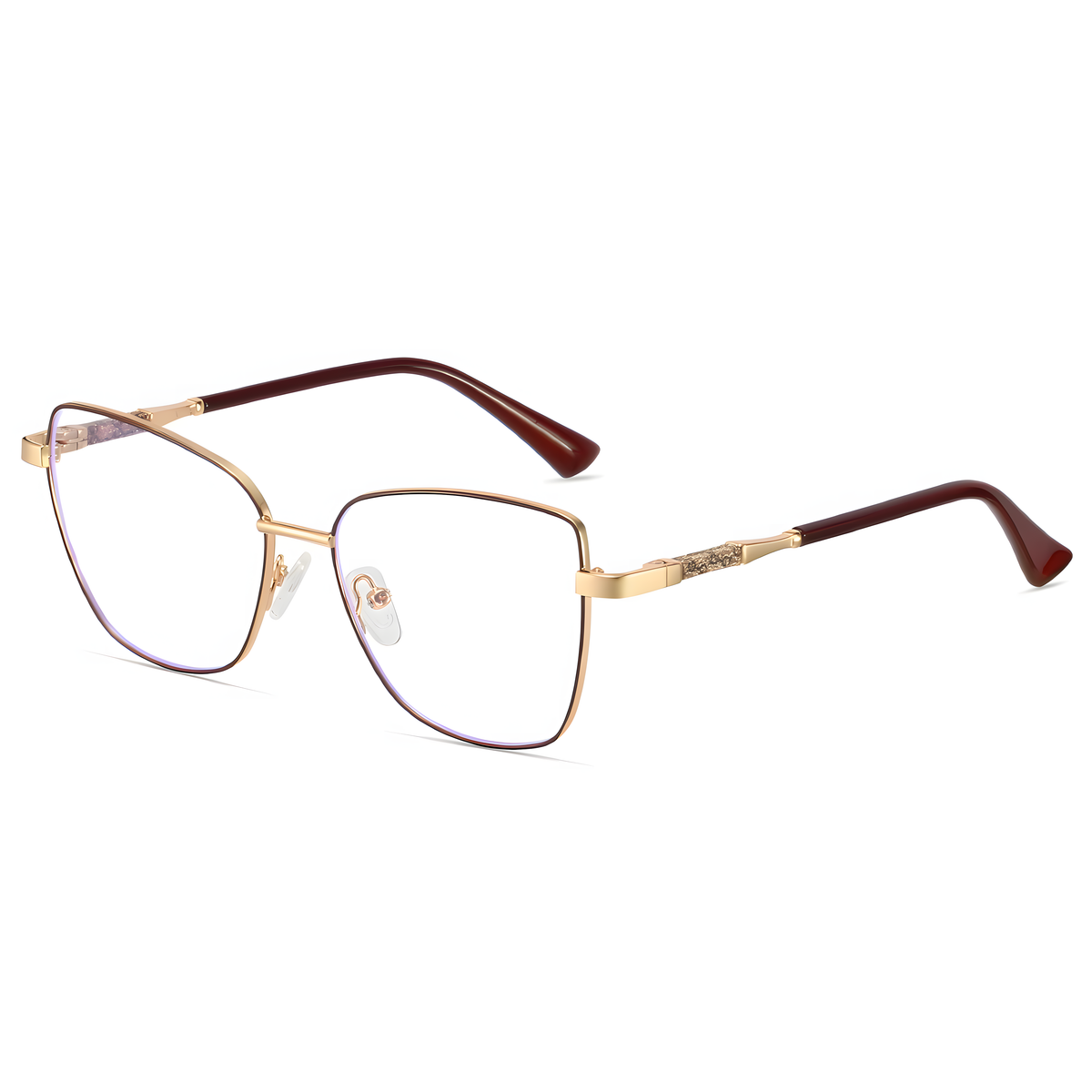 Oversized Vintage Square Metal Alloy Eyeglasses Frame - Full Rim Unisex Classic Geometric Lightweight 24.8g