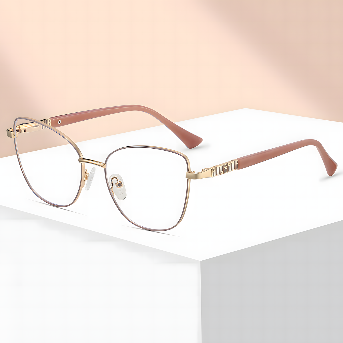 Women's Metal Cat-Eye Rx Glasses Frames