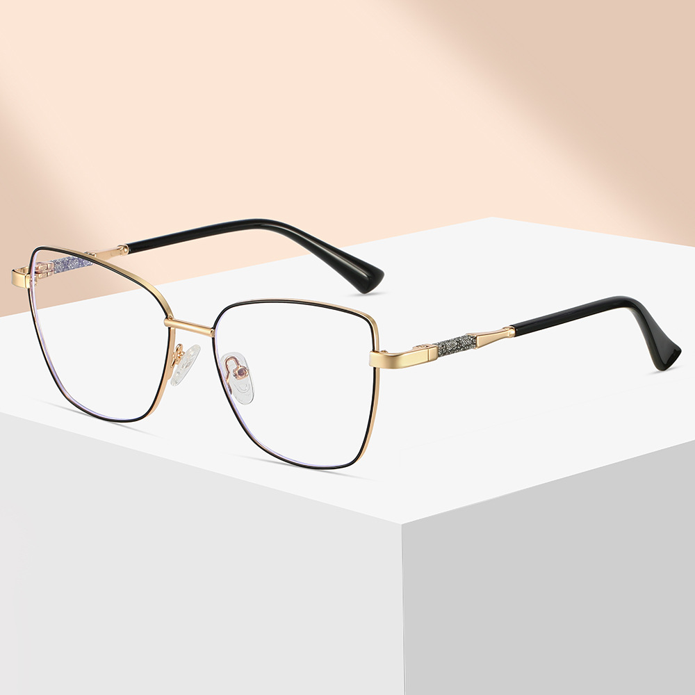 Oversized Vintage Square Metal Alloy Eyeglasses Frame - Full Rim Unisex Classic Geometric Lightweight 24.8g