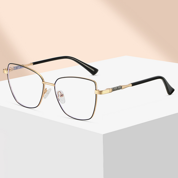Oversized Vintage Square Metal Alloy Eyeglasses Frame - Full Rim Unisex Classic Geometric Lightweight 24.8g