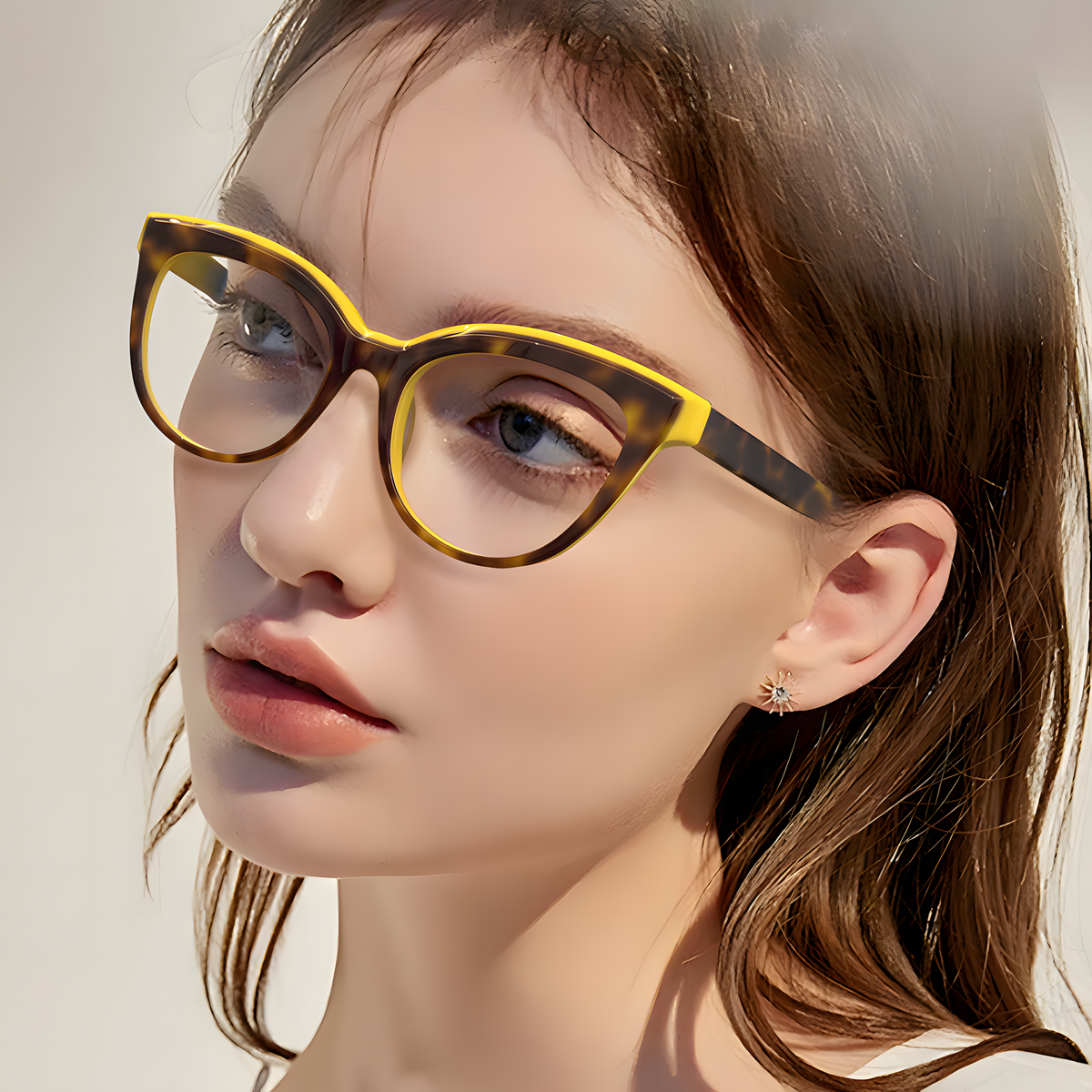 Women's Cat-Eye Two-Tone Glasses Frames