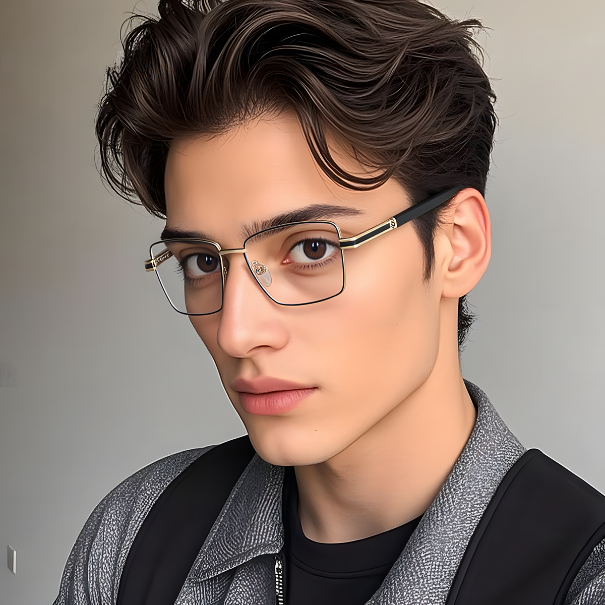 Men's Metal Square Glasses Frames