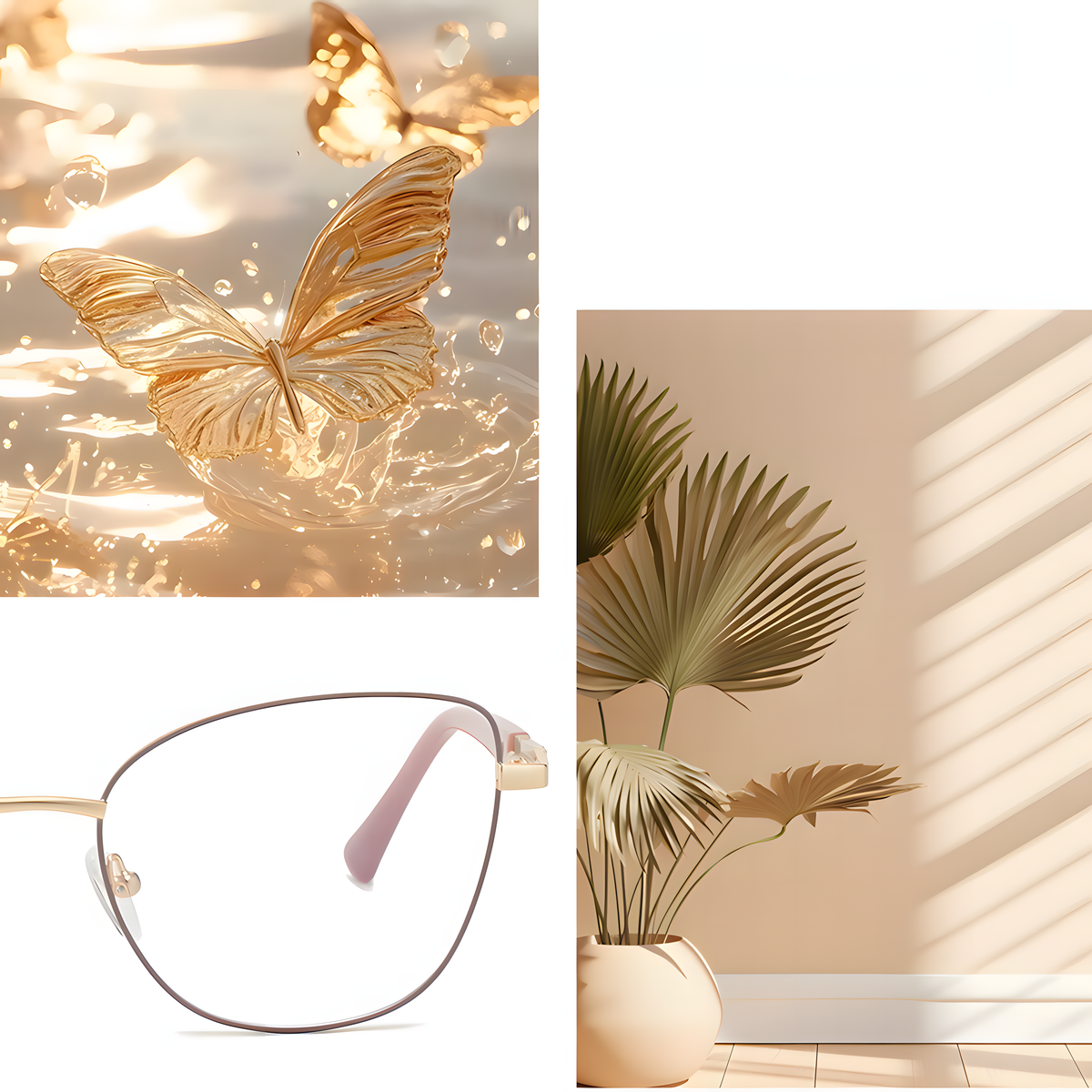 Women's Metal Cat-Eye Rx Glasses Frames