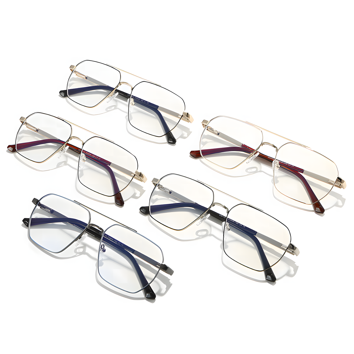Men's Metal Double-Bridge Glasses Frames