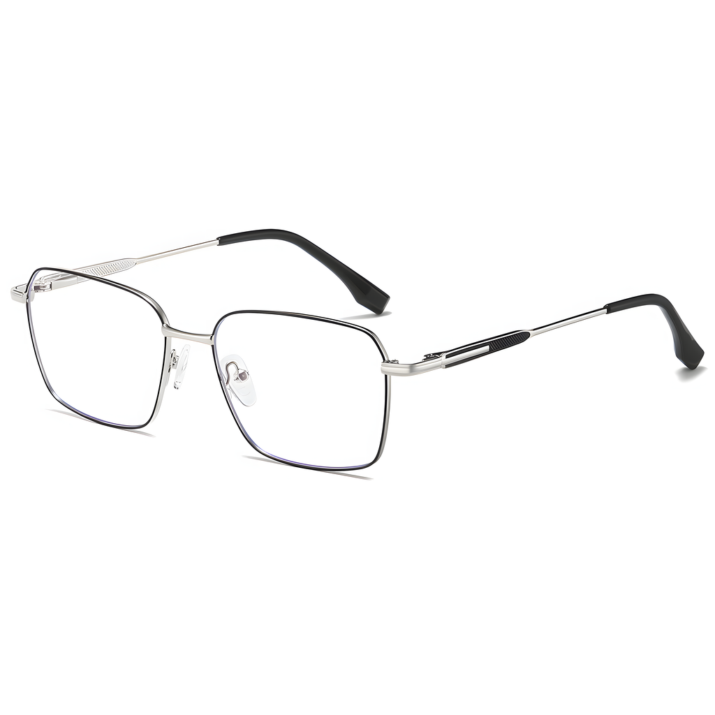 Men's Metal Business Glasses |   Classic Rectangle Frame with Blue Light Filter