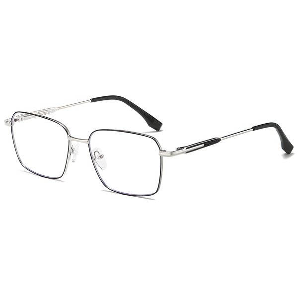 Men's Metal Business Glasses |   Classic Rectangle Frame with Blue Light Filter