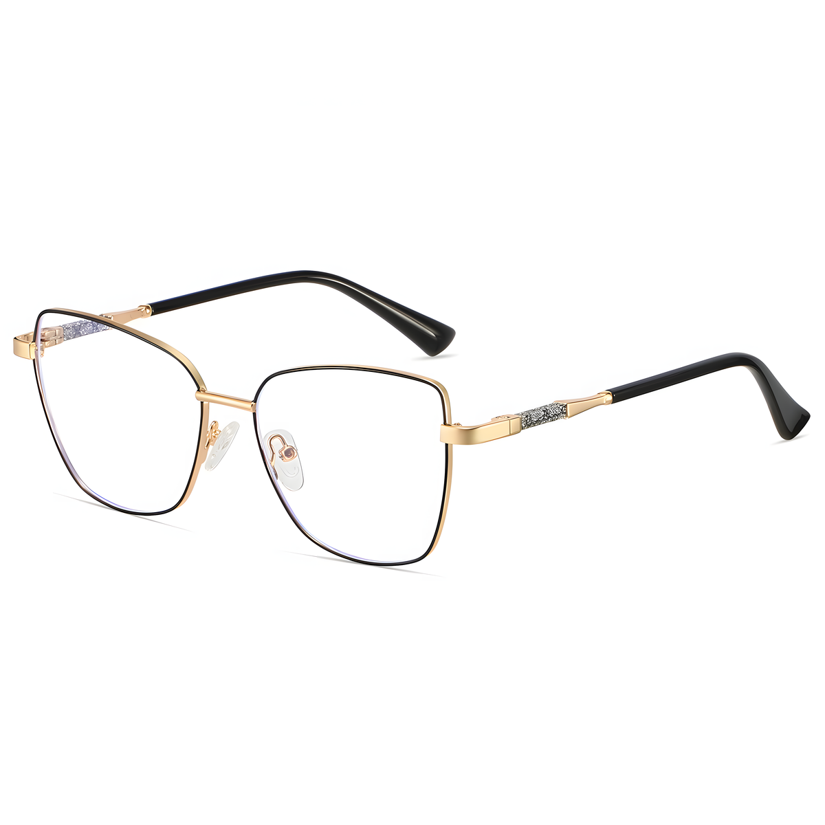Oversized Vintage Square Metal Alloy Eyeglasses Frame - Full Rim Unisex Classic Geometric Lightweight 24.8g