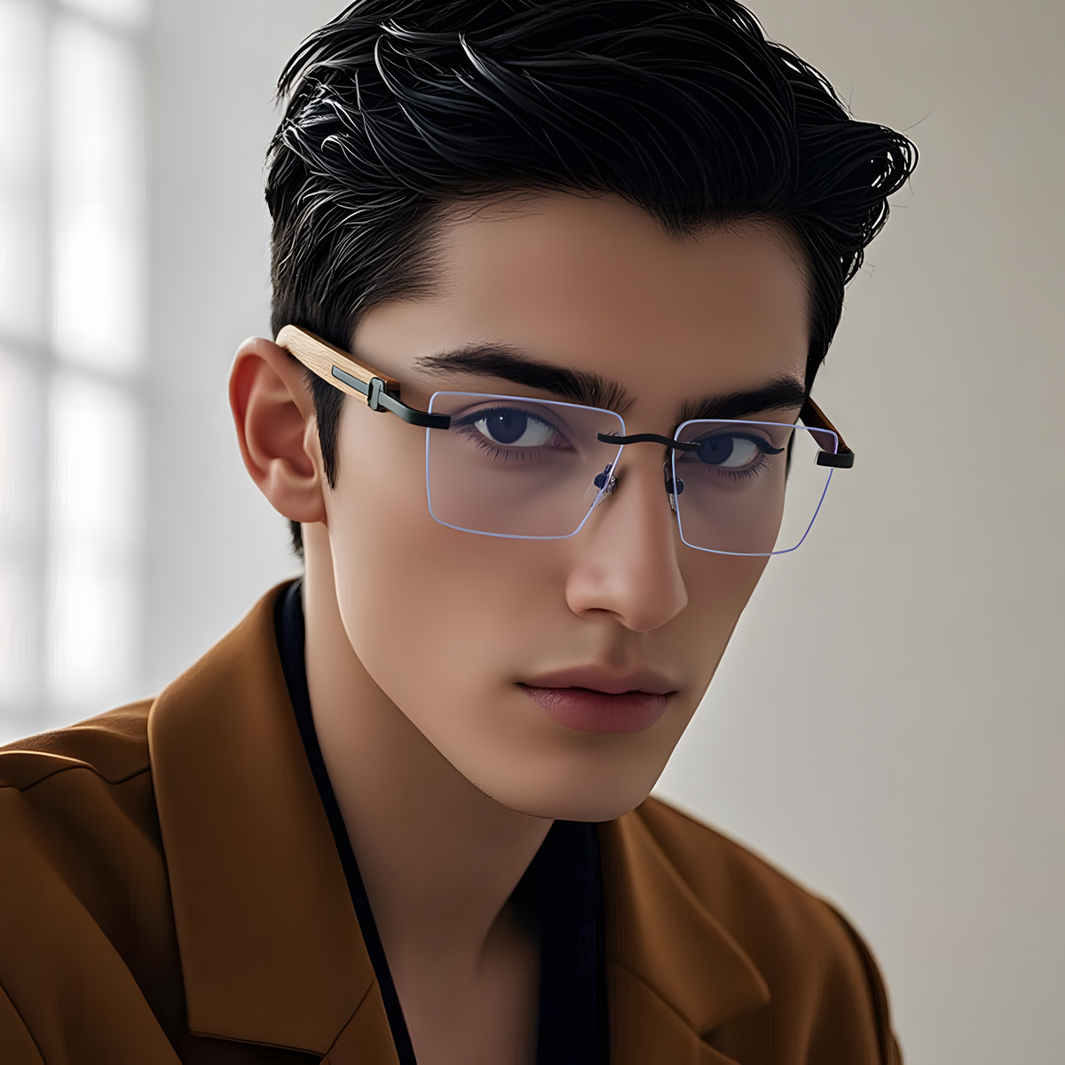 Men's Metal Rimless Glasses Frames